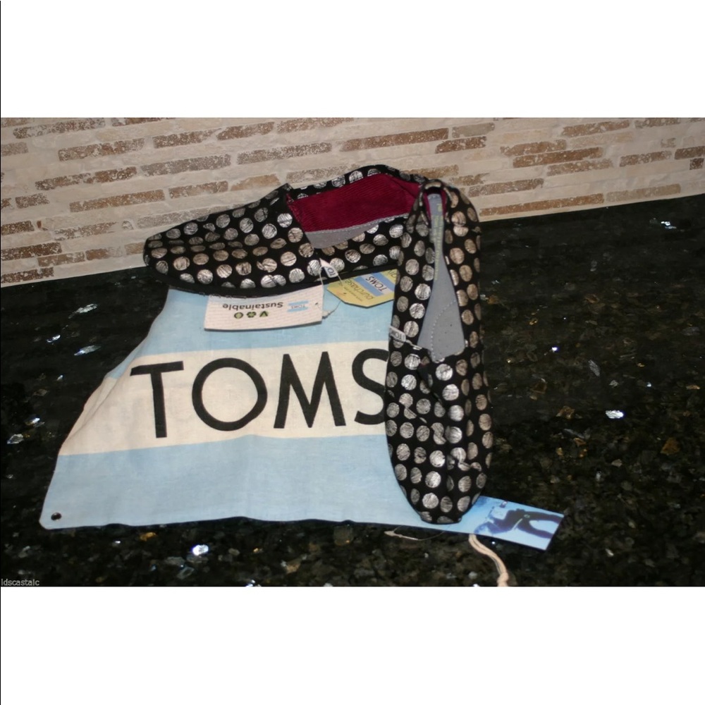 Toms Classic Womens Hand Drawn Dots Metallic Shoes